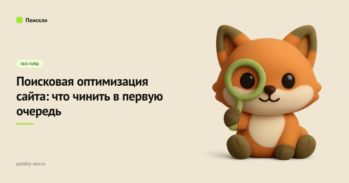 Обложка статьи: Поисковая оптимизация сайта: что чинить в первую очередь