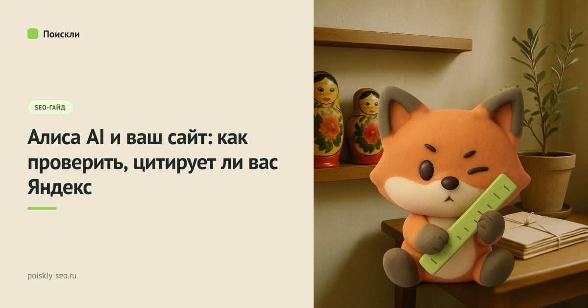 Обложка статьи: Алиса AI и ваш сайт: как проверить, цитирует ли вас Яндекс