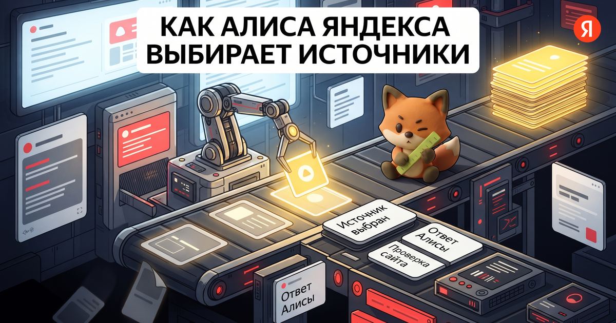 Обложка статьи: Нейросеть Яндекса: как Алиса выбирает источники ответа